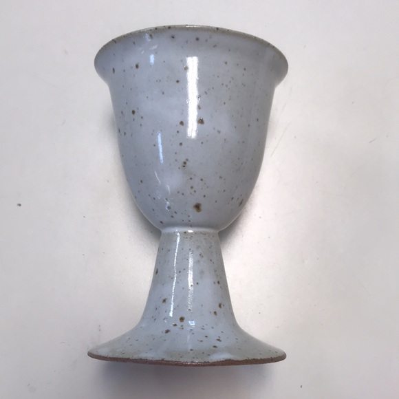 Vintage Studio Pottery Goblet/Chalice with Leaf Design - Picture 2 of 6